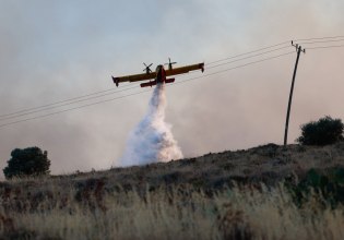 Φωτιά σε δασική έκταση στη Δράμα – Επιχειρούν 9 εναέρια μέσα
