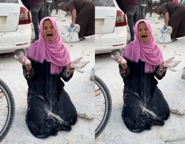 Γάζα: Σπαρακτικές εικόνες – Μητέρα μαζεύει με τα χέρια της αλεύρι από τον δρόμο