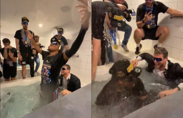 Αποθέωση και… βουτιές για Σορτς και Σπλίτερ μετά την κατάκτηση του πρωταθλήματος (vid)