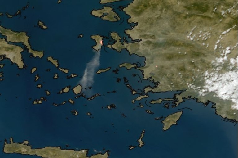 Φωτιά στη Χίο: Η εξέλιξη της όπως την κατέγραψε ο δορυφόρος Meteosat