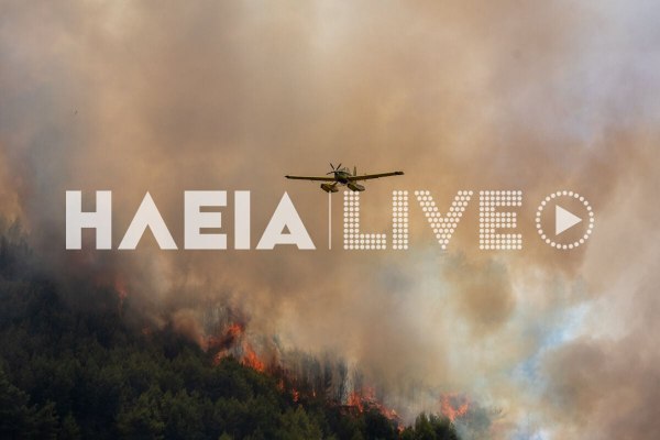 Φωτιά στο Γεράκι Αμαλιάδας: Βελτιωμένη εικόνα – Ξεκίνησαν ρίψεις νερού τα εναέρια μέσα