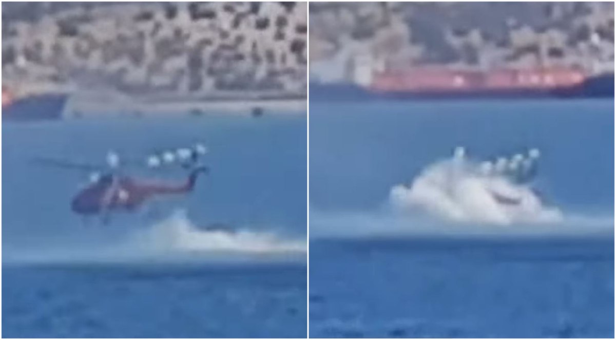 Ελευσίνα: Βίντεο – ντοκουμέντο από την αναγκαστική προσθαλάσσωση του ελικοπτέρου