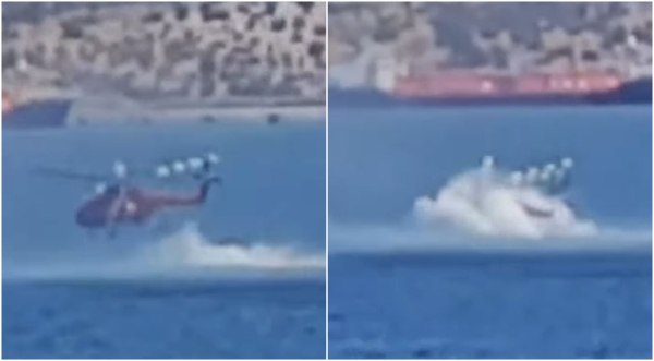Ελευσίνα: Βίντεο – ντοκουμέντο από την αναγκαστική προσθαλάσσωση του ελικοπτέρου
