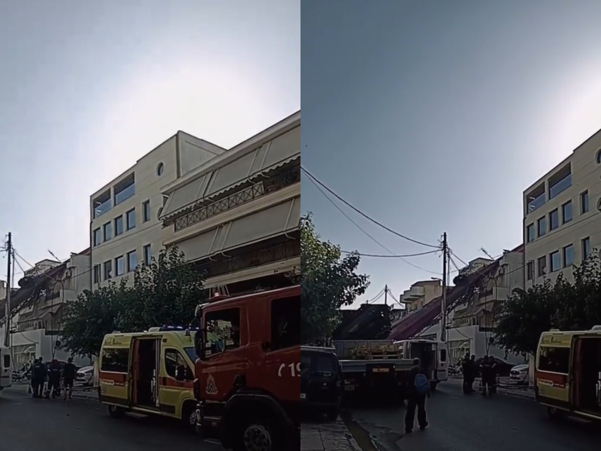 Αναστάτωση στο Περιστέρι: Γερανοφόρο έπεσε πάνω σε διώροφη κατοικία