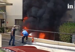 «Γρήγορα καιγόμαστε» – Βίντεο ντοκουμέντα από τις πρώτες στιγμές της μεγάλης φωτιάς στο Metropolitan