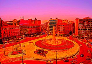 Καμίνι η Αθήνα: Drone καταγράφει 153°C σε οροφή αυτοκινήτου στη Λένορμαν και 70°C στην Ομόνοια εν μέσω καύσωνα