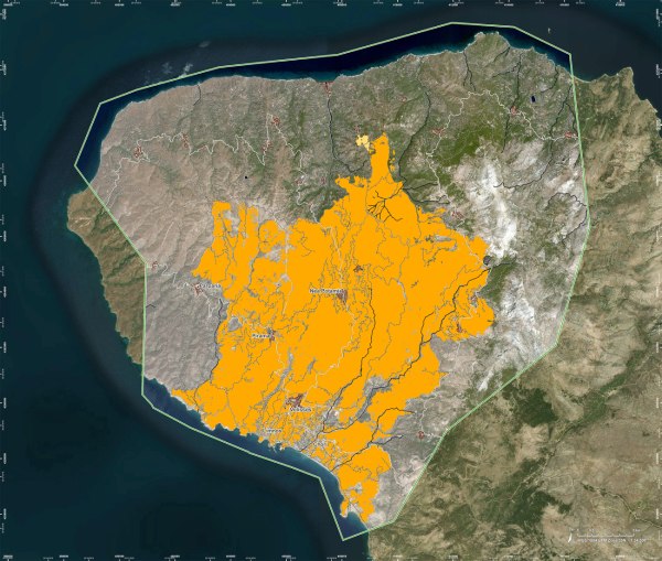 Σχεδόν 70.000 στρέμματα έγιναν στάχτη στη Χίο – Σοκ και δέος από τις δορυφορικές εικόνες της καταστροφής