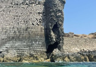 Διασώζεται το τείχος του κάστρου Μεθώνης