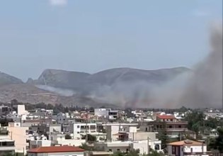 Φωτιά στα Μέγαρα – Σηκώθηκαν εναέρια μέσα