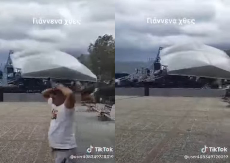 Ιωάννινα: Η στιγμή της κατάρρευσης της σκηνής όπου θα τραγουδούσαν Βίσση, Ρέμος και Μάστορας