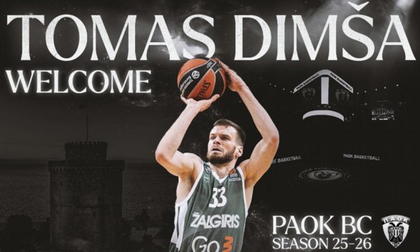 ΠΑΟΚ: Απέκτησε τον γκαρντ της Ζαλγκίρις Κάουνας, Τόμας Ντίμσα