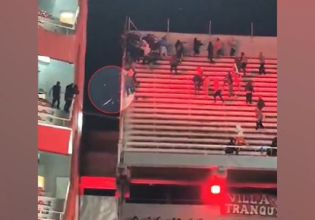 Νέο σοκαριστικό βίντεο από τα επεισόδια στην Αργεντινή: Οπαδός πέφτει στο κενό (vid)