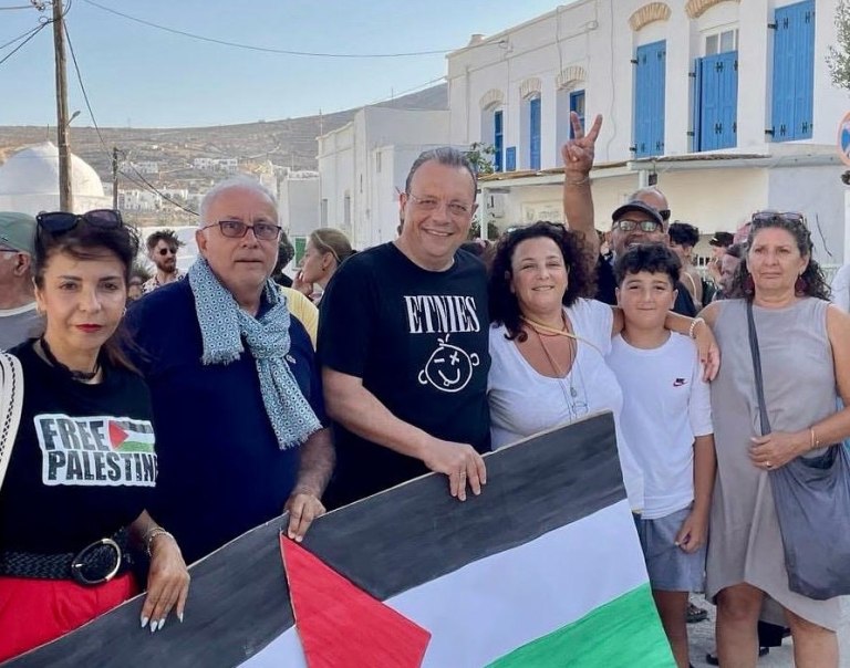 Στη δράση για την Παλαιστίνη στη Φολέγανδρο ο Φάμελλος – «Η σωστή πλευρά της ιστορίας»