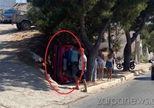 Χανιά: Τροχαίο με ανατροπή οχήματος που σφήνωσε σε δέντρο – Ένας τραυματίας