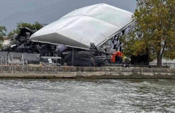 Ιωάννινα: Ισχυρό μπουρίνι παρέσυρε τη σκηνή της προγραμματισμένης συναυλίας με Βίσση, Ρέμο και Μάστορα