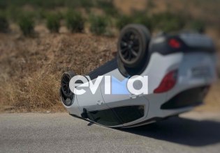 Τροχαίο με ανατροπή οχήματος στην Εύβοια – Γλύτωσε η οικογένεια με μικρό παιδί