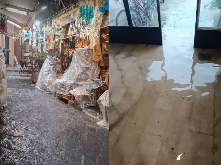 Άνοιξαν οι ουρανοί στην Κέρκυρα – Ποτάμια οι δρόμοι, διακοπές ρεύματος και πτώσεις δέντρων από την ισχυρή καταιγίδα