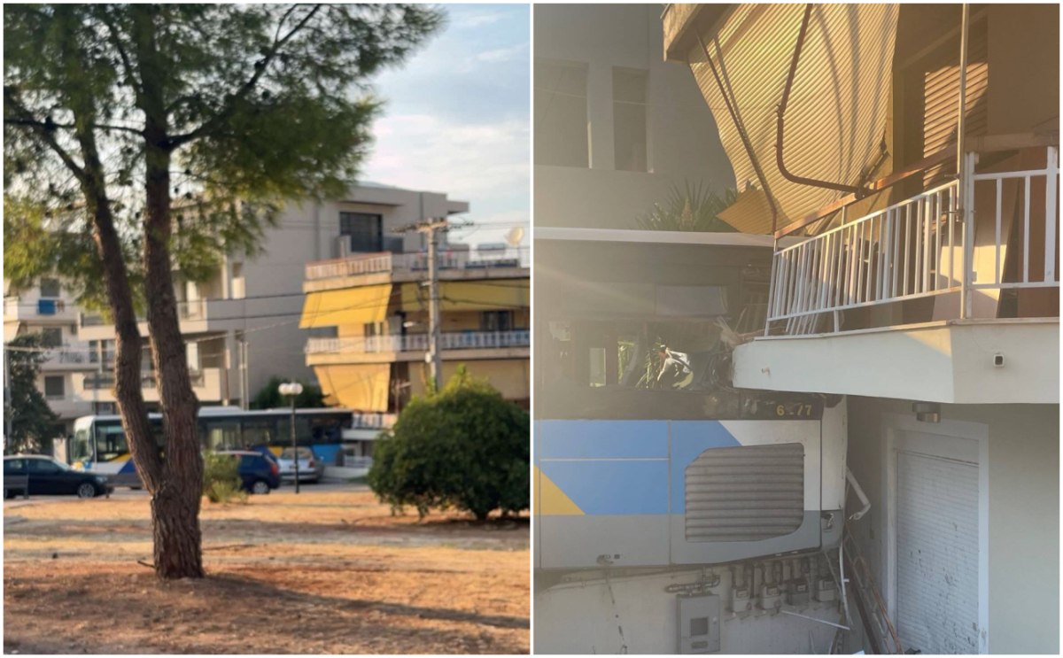 Πρόσκρουση λεωφορείου σε κατοικία στην περιοχή του Παπάγου