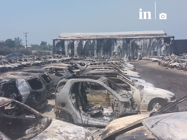 Φωτιά στην Αχαΐα: Κάηκαν 550 αυτοκίνητα στο τελωνείο της Πάτρας