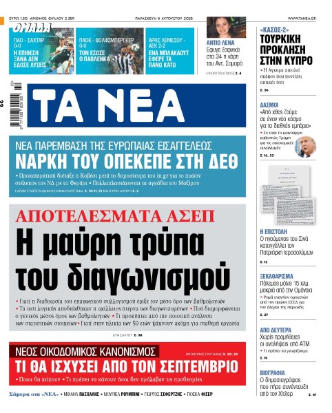 Στα «ΝΕΑ» της Παρασκευής: Η μαύρη τρύπα του διαγωνισμού