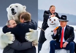 Τραμπ και Πούτιν αγκαλιά με… αρκούδα στην Αλάσκα υπό το βλέμμα του Ζελένσκι