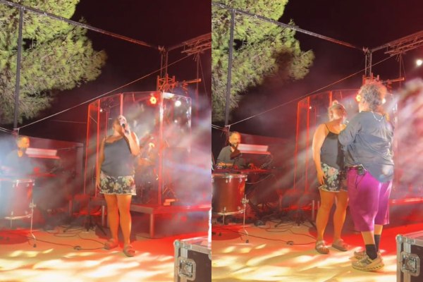 Ματούλα Ζαμάνη και Δανάη Μπάρκα τραγουδούν μαζί σε συναυλία στη Σύρο και ξεσηκώνουν το κοινό
