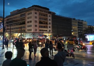 Μοτοπορεία αλληλεγγύης στην Παλαιστίνη ενώθηκε με τον αγώνα τον Πάνου Ρούτσι στο Σύνταγμα