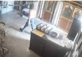 Σοκαριστικό βίντεο: Ημίγυμνος άνδρας μπήκε σε Μονή της Κρήτης και προσπάθησε να κλέψει το παγκάρι