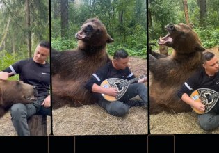 Viral διπλοπενιές: Αρκούδα απολαμβάνει το ζεϊμπέκικο της Ευδοκίας – Όσα είπε ο Λαρισαίος Δημήτρης Κατσιούρας