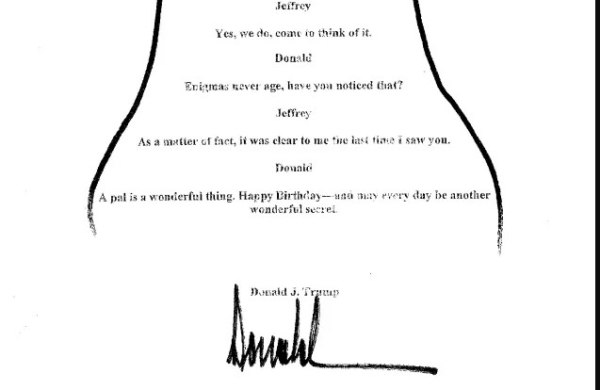 Έπσταϊν: Στη δημοσιότητα η ευχετήρια κάρτα του Τραμπ με σκίτσο γυναικείου σώματος