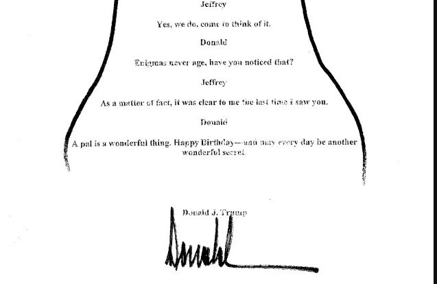 Έπσταϊν: Στη δημοσιότητα η ευχετήρια κάρτα του Τραμπ με σκίτσο γυναικείου σώματος