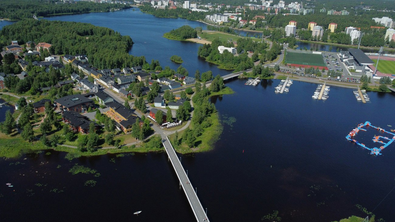 εικόνα που δείχνει το Ούλου της Φινλανδίας από ψηλά