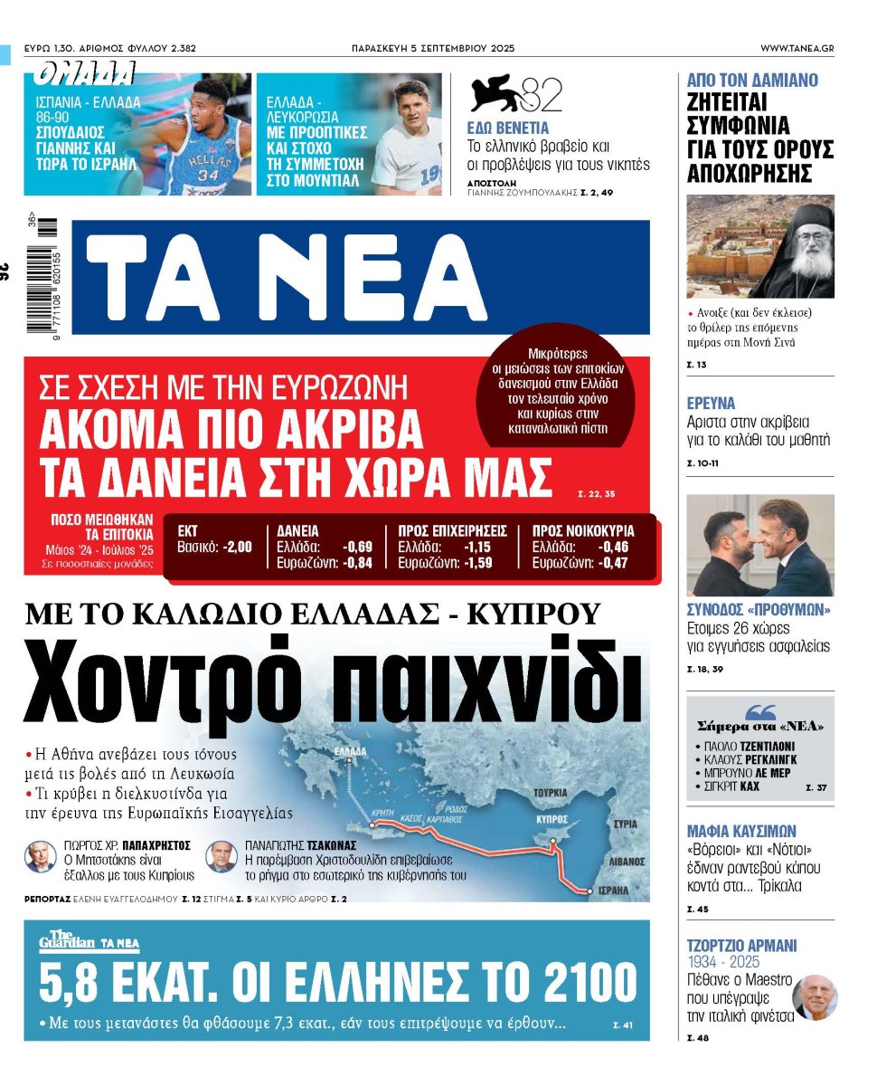 Στα «ΝΕΑ» της Παρασκευής: Χοντρό παιχνίδι