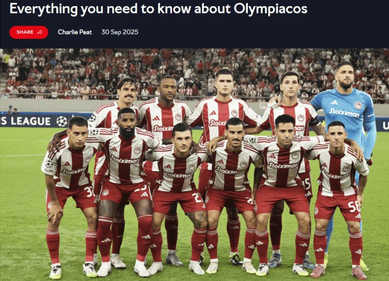 Η Αρσεναλ για Ολυμπιακό: «Ο πιο πετυχημένος»