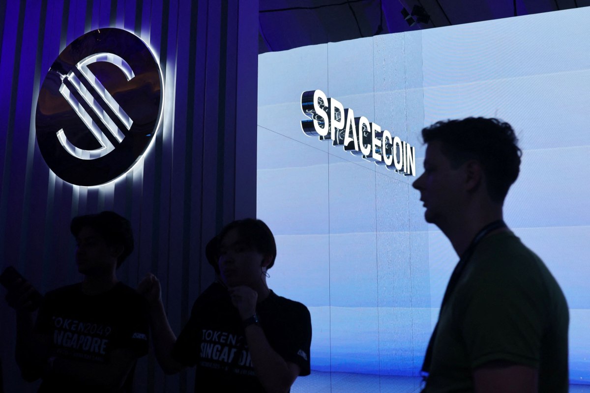 Από το περίπτερο της Spacecoin στο συνέδριο κρυπτνομισμάτων Tpken2049 στη Σιγκαπούρη την 1η Οκτωβρίου (Reuters)