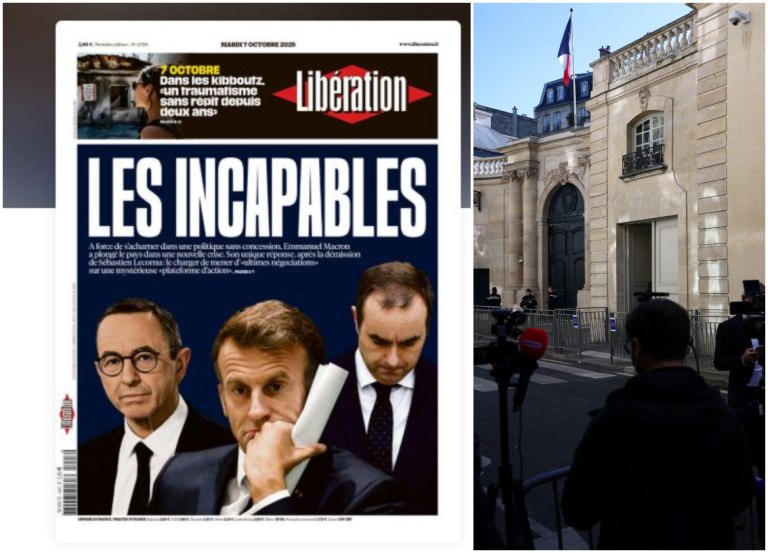 «Οι ανίκανοι»: Το καυστικό πρωτοσέλιδο της Libération για την πολιτική κρίση στη Γαλλία
