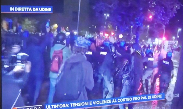 Ούντινε: Συγκρούσεις διαδηλωτών – αστυνομίας στο περιθώριο του αγώνα Ιταλίας – Ισραήλ