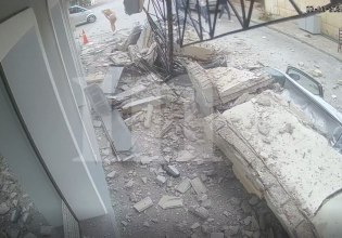 Λαύριο: Βίντεο – ντοκουμέντα από την κατάρρευση του μπαλκονιού