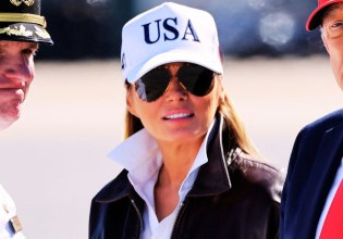 Μελάνια Τραμπ όπως Top Gun: Στρατιωτικές ιαχές, leather πατριωτισμός