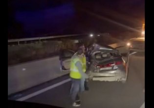 Σοβαρό τροχαίο στην εθνική οδό – Νταλίκα παρέσυρε ΙΧ που είχε σταματήσει στη ΛΕΑ – Απεγκλωβίστηκε ο οδηγός