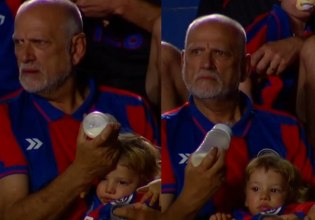 Απίθανο βίντεο: Αφοσιωμένος παππούς σε παιχνίδι της Σαν Λορέντζο τάιζε… ανεπιτυχώς το εγγόνι του (vid)