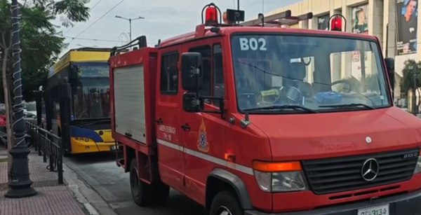 Φωτιά σε τρόλεϊ στη Βασιλίσσης Σοφίας