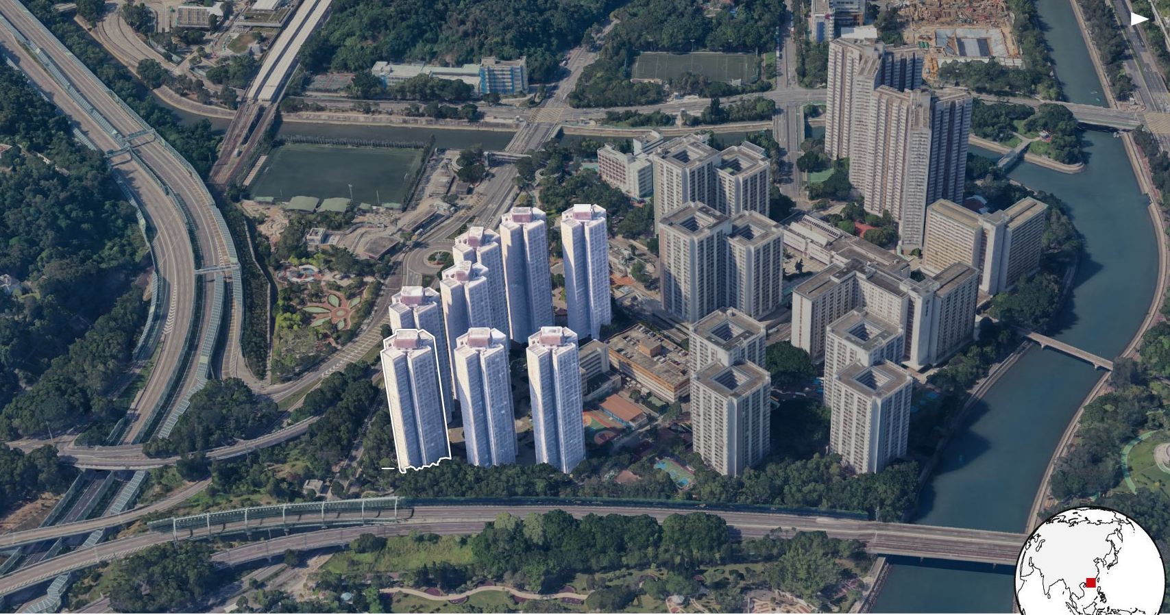 Εικόνα που δείχνει γράφημα που αναπαριστά το οικιστικό συγκρότημα Wang Fuk Court