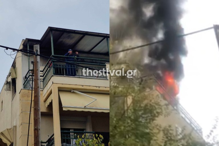 Θεσσαλονίκη: Στάχτη έγινε το διαμέρισμα στην Πυλαία – Οι πυροσβέστες απεγκλώβισαν μία ηλικιωμένη
