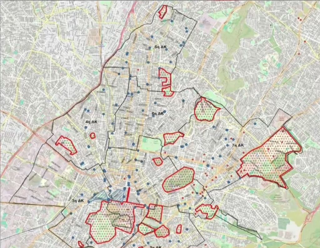 εικόνα που δείχνει τα σημεία όπου θα σταθμεύουν μαζικά τα πατίνια