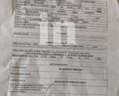 Βορίζια: Από πυροβόλο όπλο και όχι από ανακοπή ο θάνατος της 56χρονης – Το in φέρνει στο φως το πιστοποιητικό θανάτου