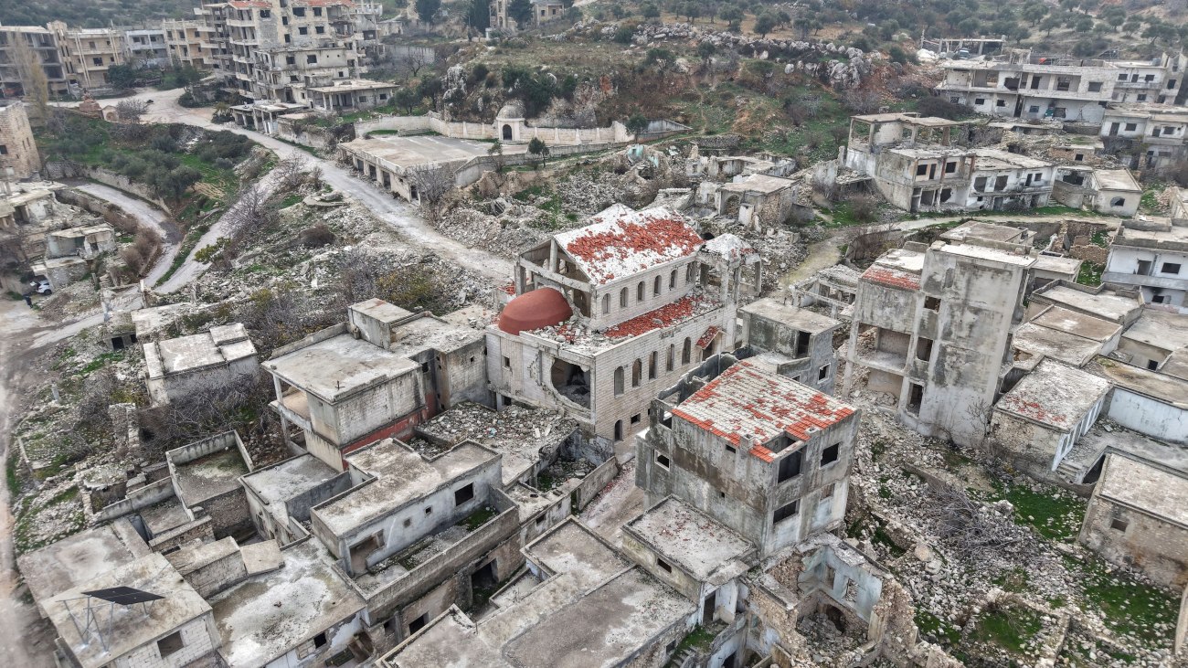 Κατεστραμμένο χωριό στην Ιντλίμπ, Συρία