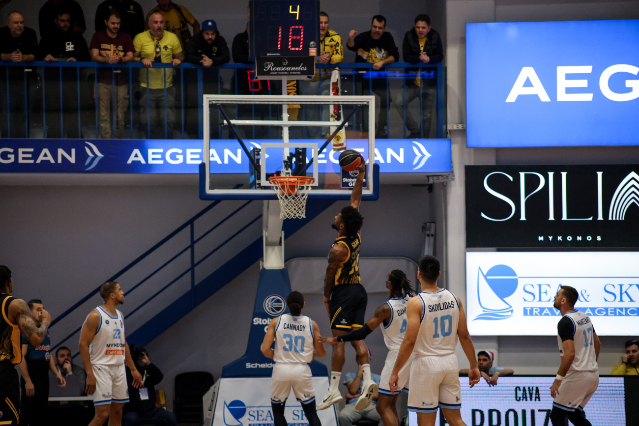 Μύκονος Betsson – ΑΕΚ 76-77: Πολύ δύσκολα πήρε το «διπλό» η Ένωση (vid)