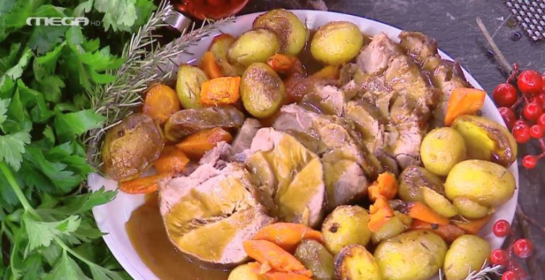 Συνταγή: Ψητό χοιρινό στο φούρνο με μέλι και πατάτες