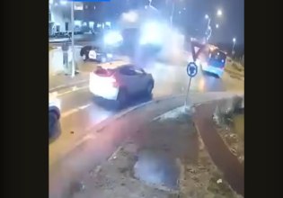 Ρουμανία: Σοκαριστικό τροχαίο – Οδηγός αυτοκινήτου έχασε τον έλεγχο και «απογειώθηκε»